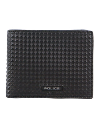 BI-Fold Wallet Black / Leather POL 05 BLK Police Leather Men's Bi-Fold Wallet in Black