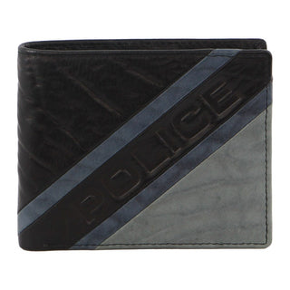 BI-Fold Wallet Black / Leather POL 11 BLK Police Leather Men's Bi-Fold Wallet in Black