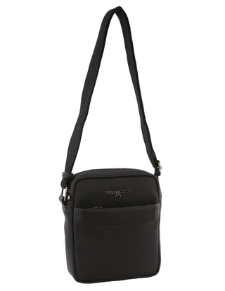 Crossbody Bag Black / Vegan Leather POL 20 BLK Police Men's Wings Small Crossbody Bag in Black